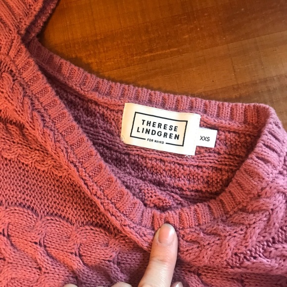 Pink Cable Knit Turtleneck Sweater - Picture 4 of 7